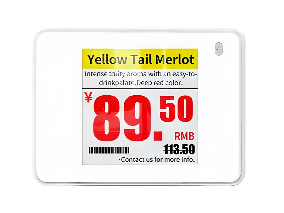 1.54" 4-Eticheta ełetronega de inchiostro ełetronico a cołor (ESL) co NFC e LED