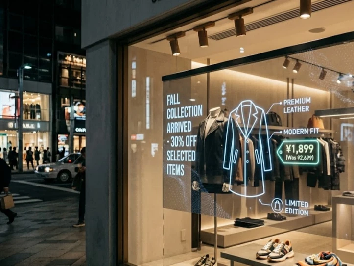 Transform Retail co schermi LCD trasparenti avansai