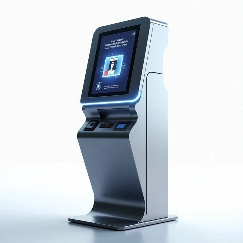 Self-Chiosco de biglieti de servisio autonomo – coda e terminal de pagamento co schermo tatiłe